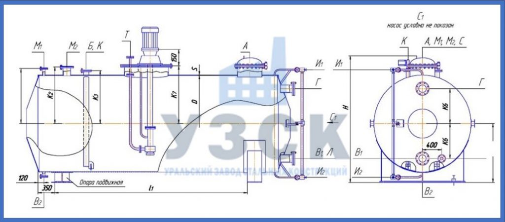 Чертеж емкости ГКК в Пятигорске